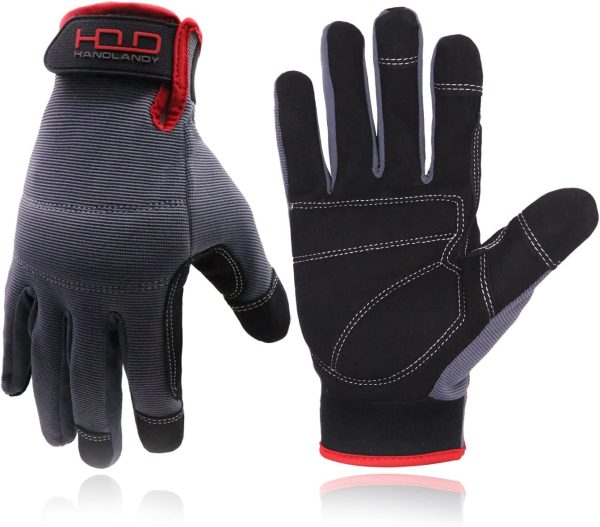 HANDLANDY Work Gloves for Men & Women, Utility Mechanic Working Gloves...