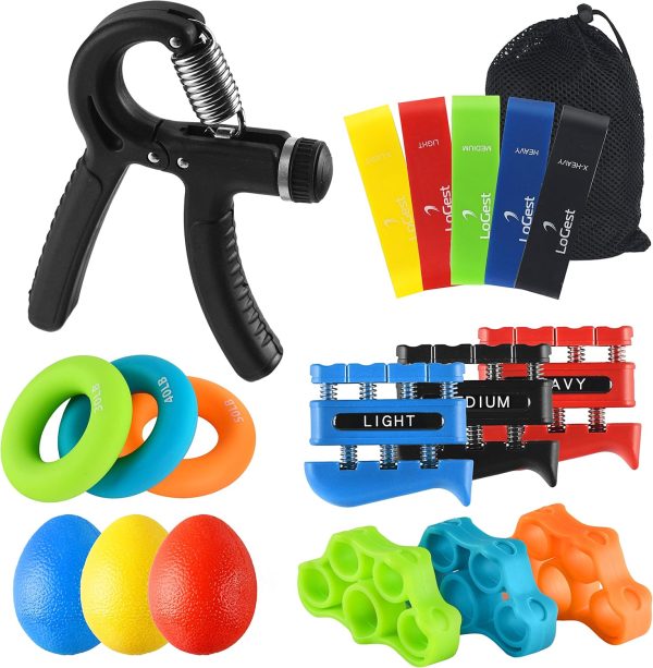 Hand Grip Strengthener Set Forearm Adjustable Resistance Hand Gripper,...