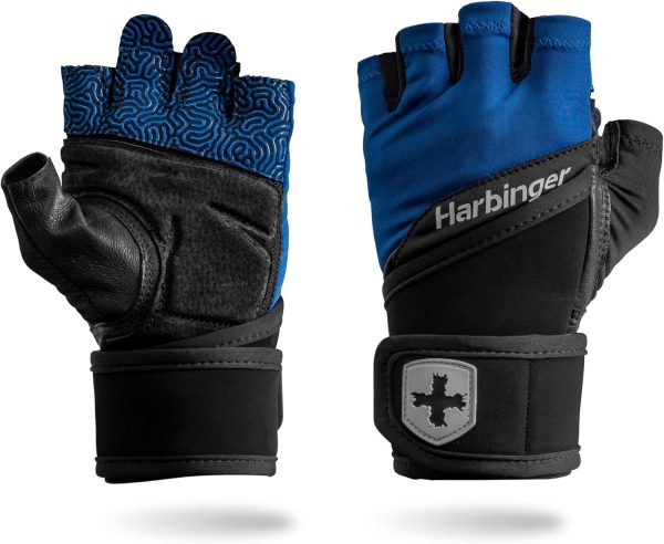 Harbinger Training Grip Wrist Wrap Gloves - Enhanced Grip & Wrist Supp...