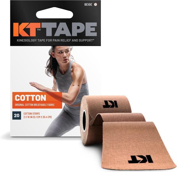 KT Tape, Original Cotton, Elastic Kinesiology Athletic Tape, 20 Count,...