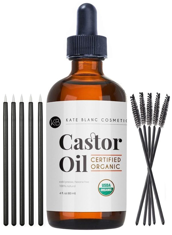 Kate Blanc Cosmetics Castor Oil Organic (4oz), 100% Pure, Cold Pressed...