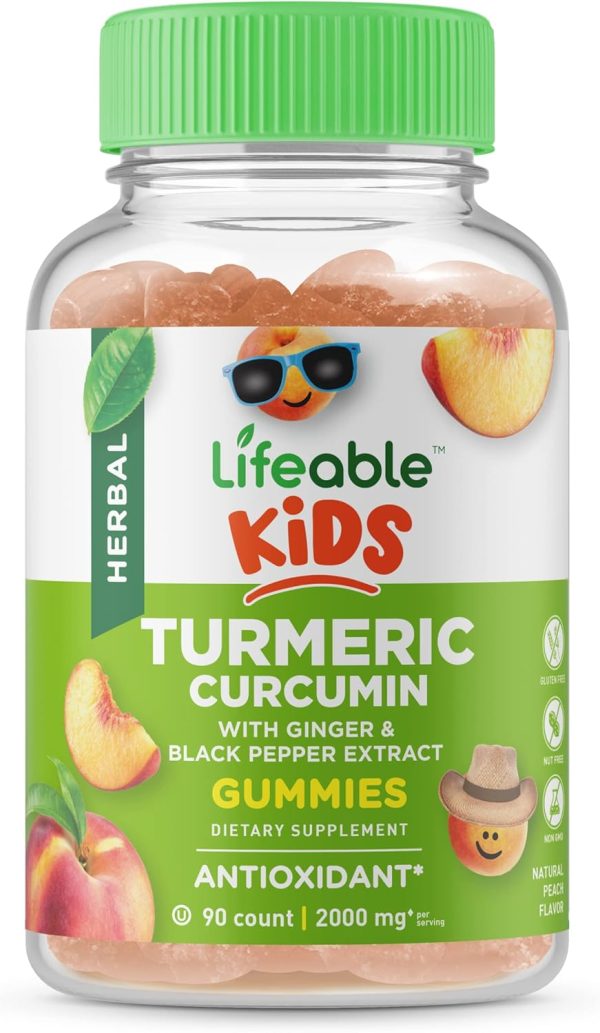 Lifeable Turmeric Curcumin and Ginger for Kids – with Black Pepper Ext...