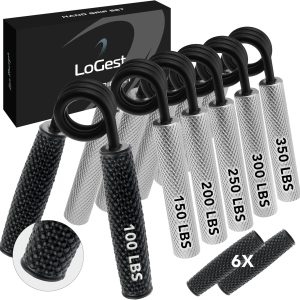 Logest Metal Hand Grip Set, 100LB-350LB 6 Pack 50LB-350LB 7 Pack No Sl...