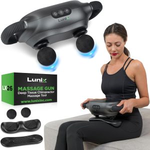 Lunix LX26 2-Head Professional Deep Tissue Massage Gun, Chiropractic M...