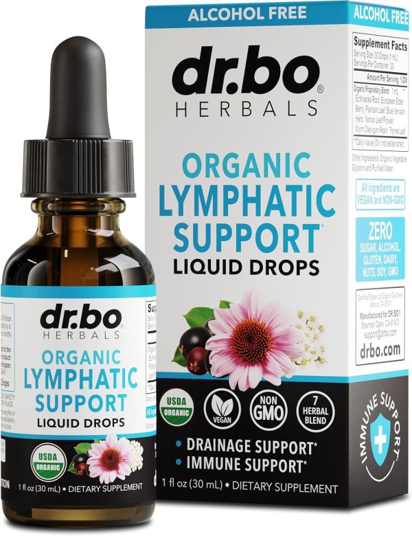 Lymphatic Drainage Supplements Drops - Organic Lymphatic Support Liqui...