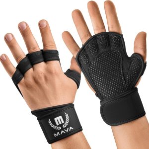 MAVA Open Gym Gloves for Men & Women; Padded Weight Lifting Gloves wit...