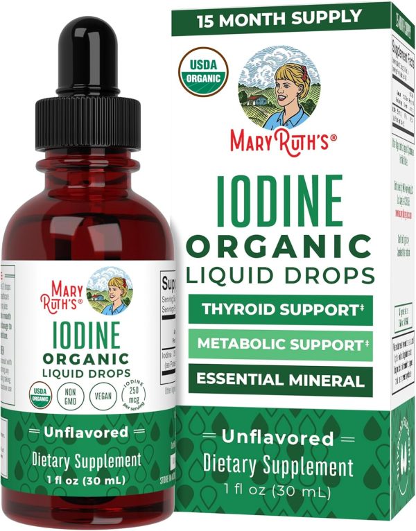 MaryRuth Organics Iodine Liquid Drops | Potassium Iodide | 1 Year Supp...