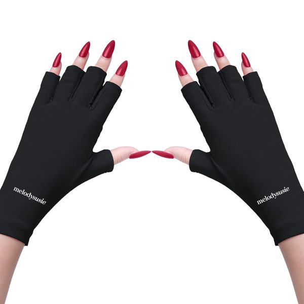 MelodySusie UV Gloves for Gel Nail Lamp, Professional UPF50+ UV Protec...