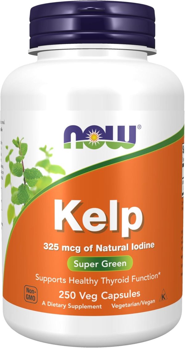 NOW Supplements, Kelp 325 mcg of Natural Iodine, Supports Healthy Thyr...