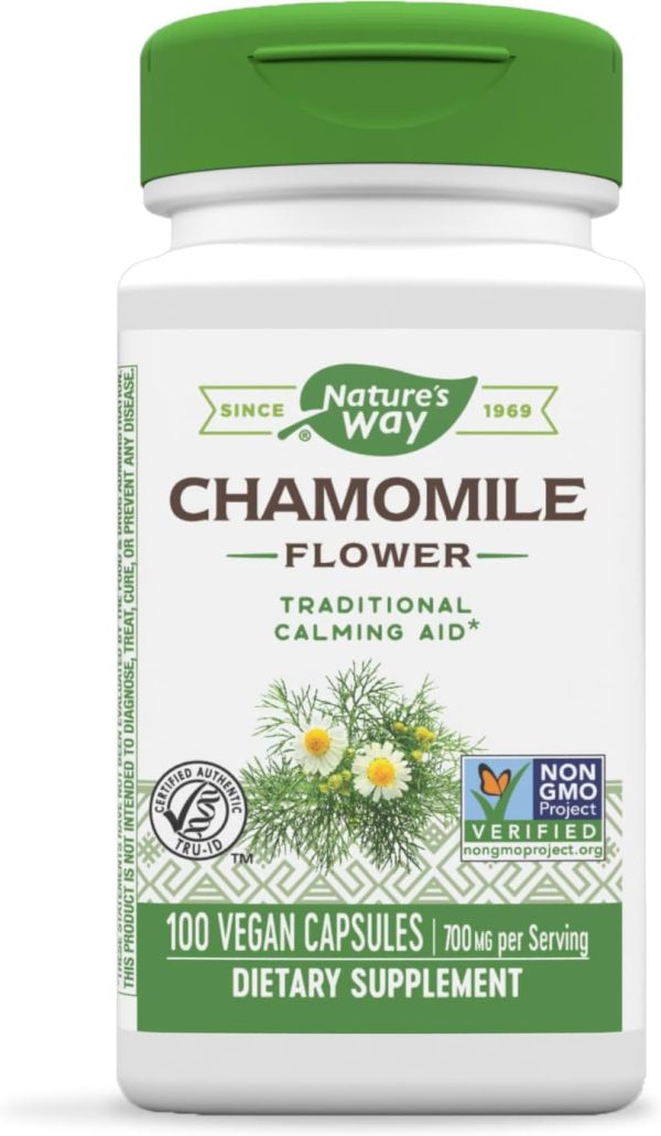 Nature's Way Chamomile Flower - 700 mg per 2-Capsule Serving- Traditio...