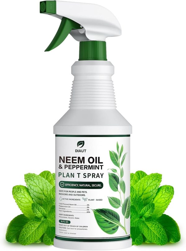 Neem Oil & Peppermint Spray, Natural Neem Oil Plant Protection for Ind...
