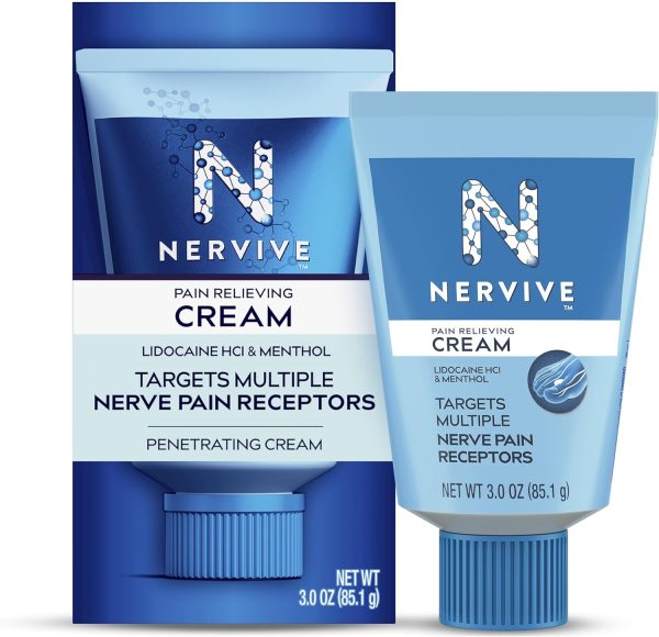 Nervive Pain Relieving Cream, Max Strength Non-Greasy Topical Pain Rel...