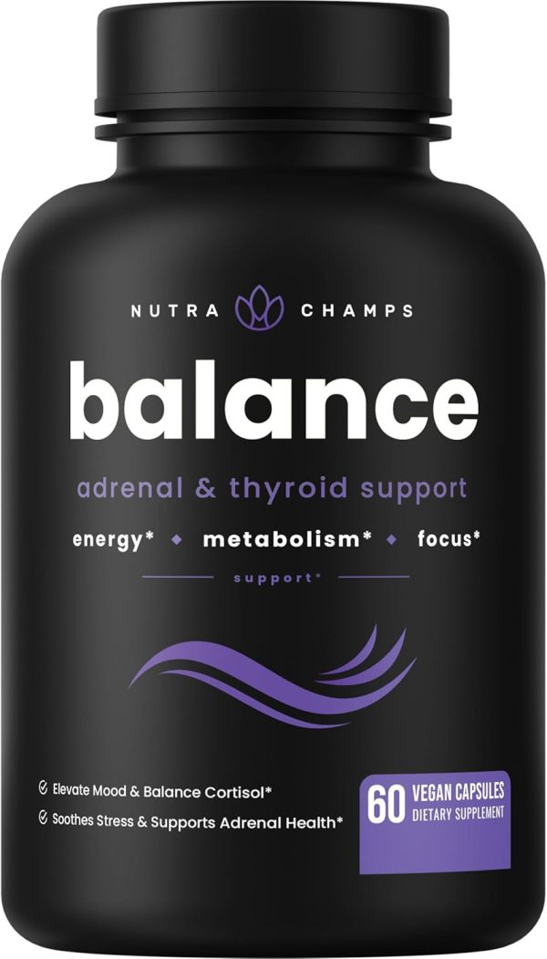 NutraChamps Thyroid Support & Adrenal Support Supplement 2-in-1 Formul...