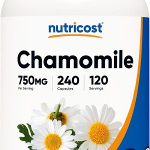 Nutricost Chamomile 750mg, 240 Vegetarian Capsules, 120 Servings - Non...