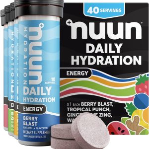 Nuun Energy Electrolyte Tablets with Ginseng, Caffeine from Green Tea ...