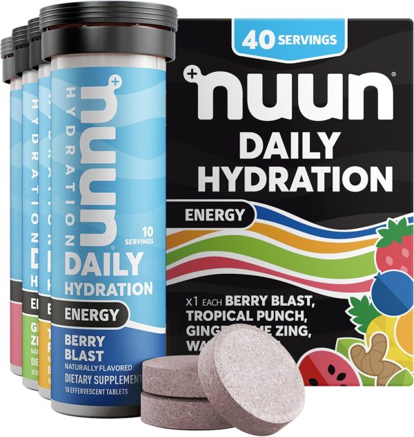 Nuun Energy Electrolyte Tablets with Ginseng, Caffeine from Green Tea ...