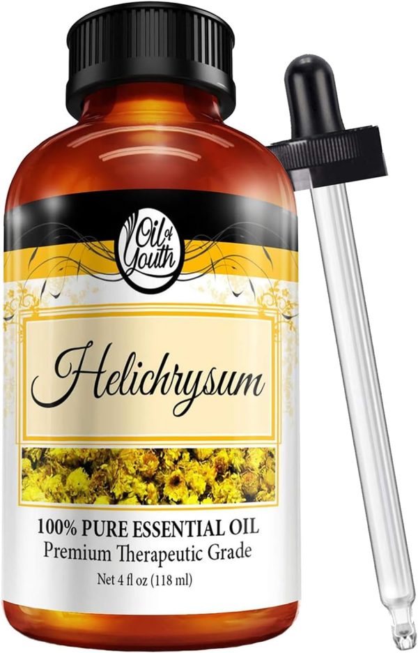 Oil of Youth Helichrysum Essential Oil 4 fl oz with Dropper for Aromat...