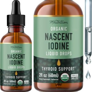 Organic Iodine Liquid for Thyroid Support | Nascent Iodine Supplements...