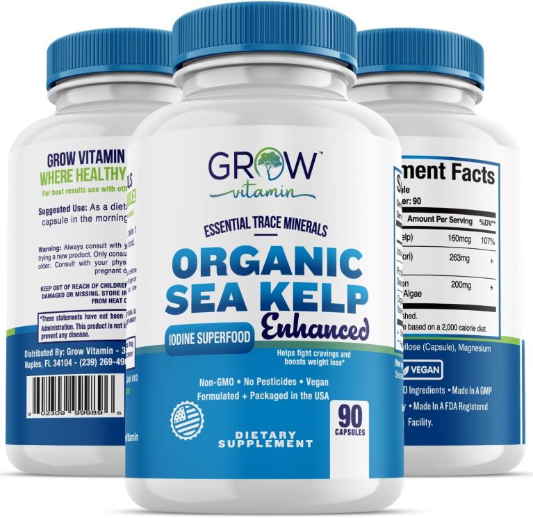 Organic Sea Kelp (Icelandic) Enhanced - Pure Healthy Thyroid Support N...