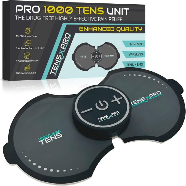 Pro 1000 Wireless Tens Unit for Pain Relief - Mini Tens Massager Porta...
