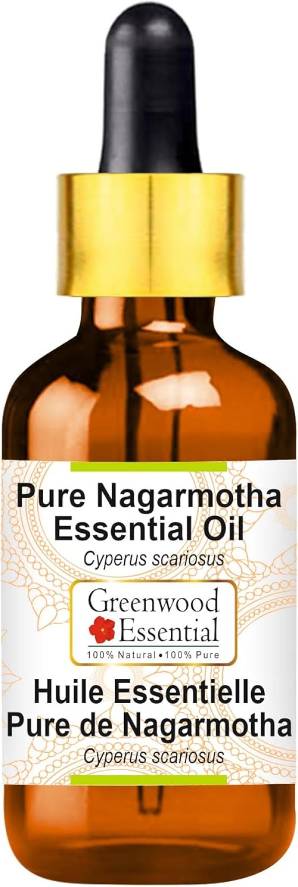 Pure Nagarmotha Essential Oil (Cyperus scariosus) with Glass Dropper S...