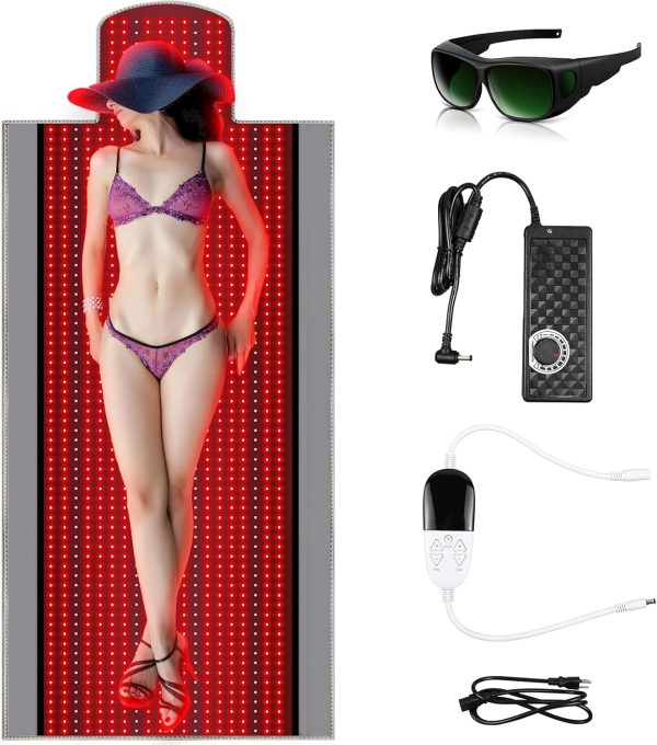 Red Light Therapy Mat for Full Body – 71x33 Infrared Light Blanket wit...