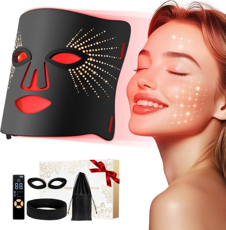 Red Light Therapy for Face-LED Face Mask Light Therapy with 3 Gears,25...