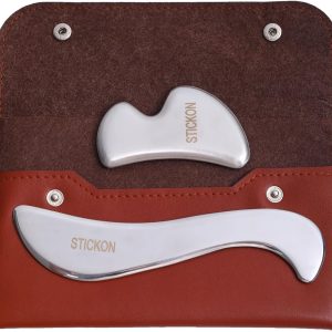 STICKON Gua Sha Massage Tool 2 in 1 Stainless Steel GuaSha Scraping Ma...
