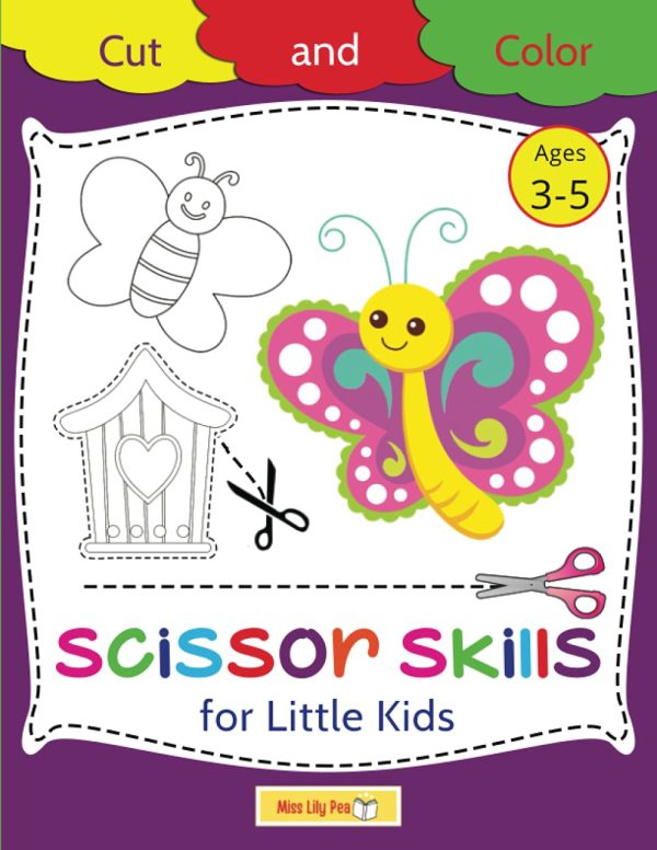 Scissor Skills for Little Kids Cut and Color: Scissor Skills Activity ...