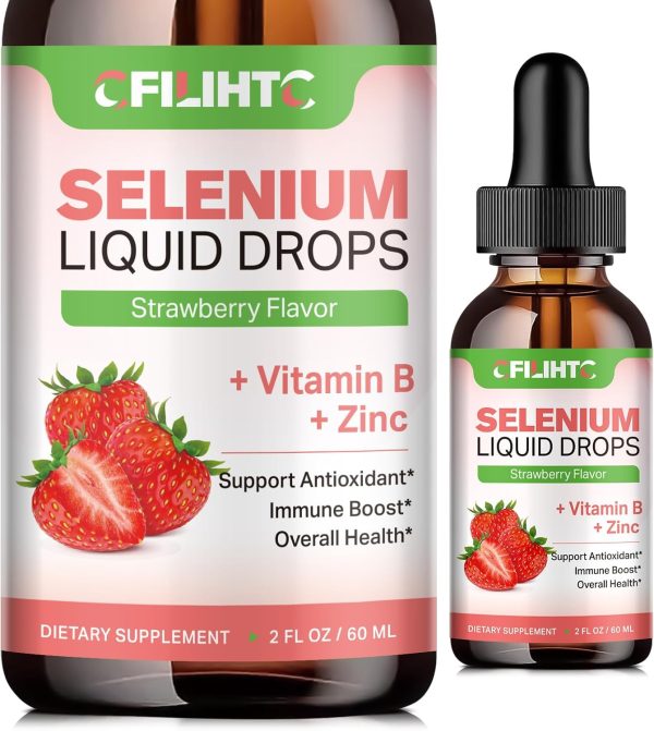 Selenium Liquid Drops - 200mcg Liquid Selenium Supplement with Vitamin...