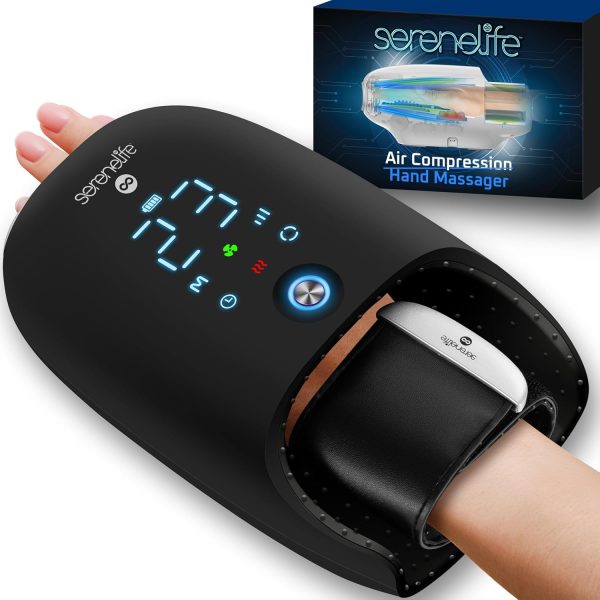 SereneLife Hand Massager with Heat and Compression with Kneading, 6 Mo...