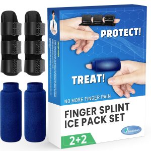 Simplation Trigger Finger Splint and Ice Pack (2+2 Set) for Pain Relie...