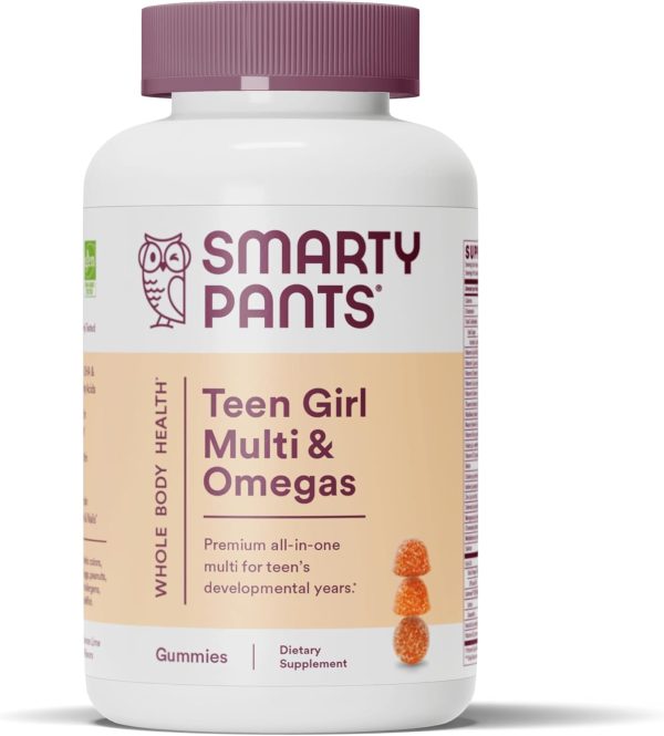 SmartyPants Teen Girl Multivitamin Gummies: Omega 3 Fish Oil (EPA/DHA)...