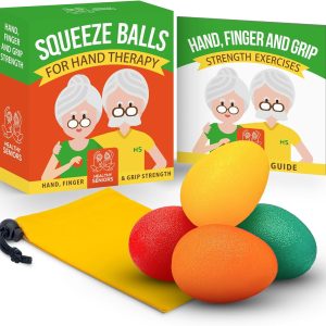 Squeeze Balls for Hand Therapy - Set of 4-Hand Exercise Balls for Arth...