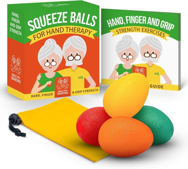 Squeeze Balls for Hand Therapy - Set of 4-Hand Exercise Balls for Arth...
