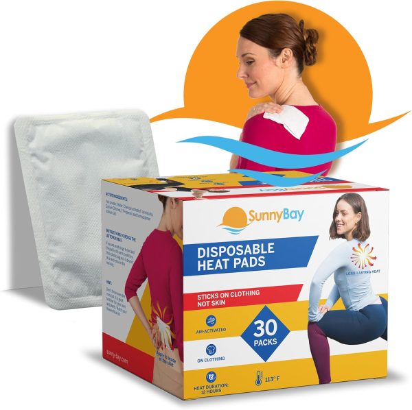 SunnyBay Adhesive Heat Patches for Neck, Knee, and Upper or Lower Back...