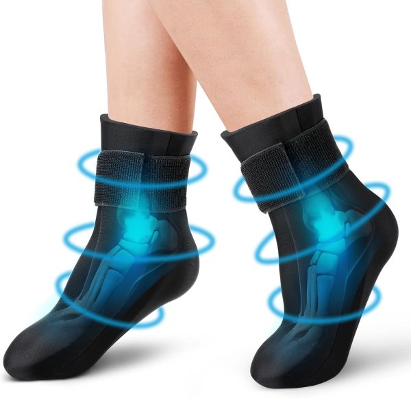 Tolaccea Ankle Foot Ice Pack Wrap for Injuries, Reusable Gel Cold Ther...