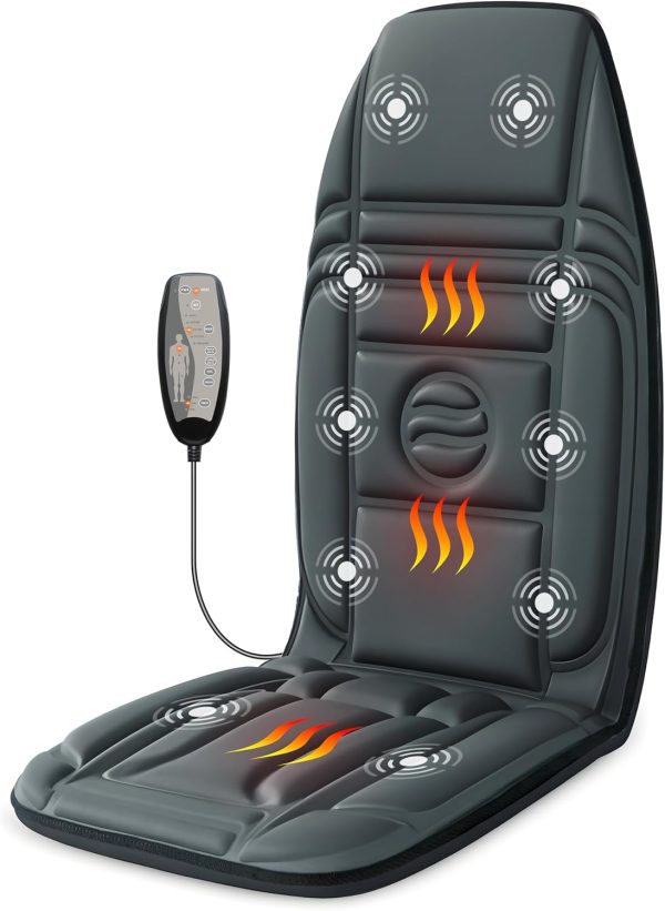 Vibration Back Massager with Heat, Massage Chair Pad with 10 Vibration...