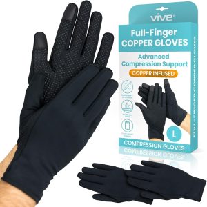 Vive Copper Arthritis Gloves - Full Hand Compression Touchscreen Finge...
