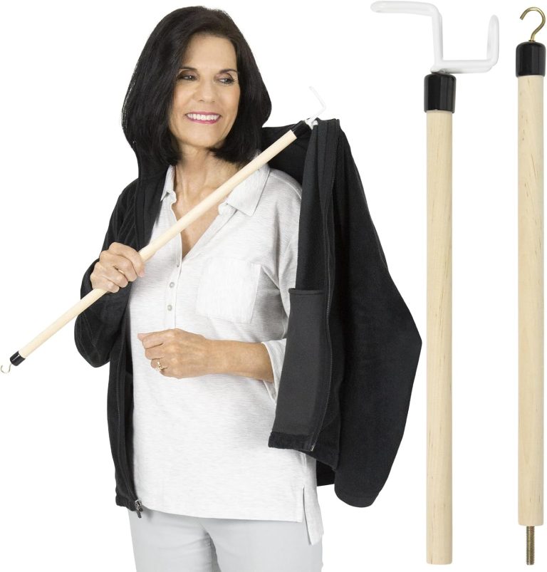Vive Dressing Stick for Elderly (27”) - with Zipper Puller & Sock Remo...