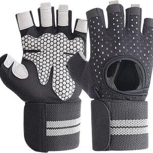 Weightlifting Gym Gloves for Men Women, Breathable Workout Gloves, Ant...