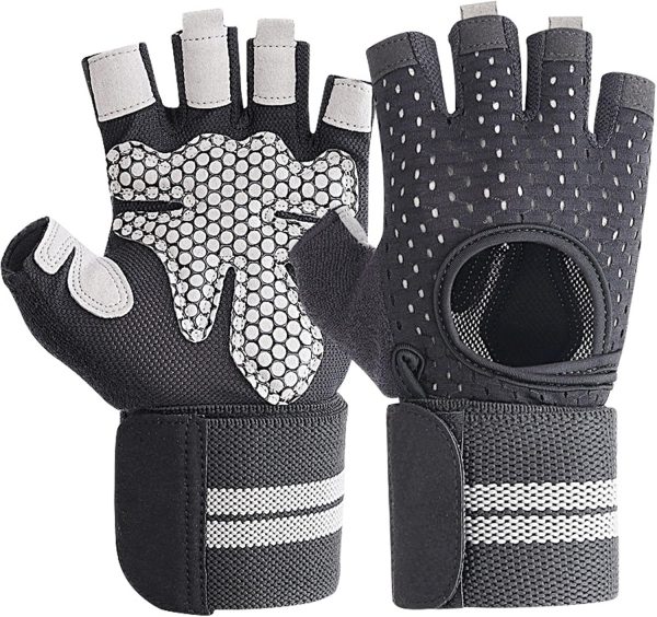 Weightlifting Gym Gloves for Men Women, Breathable Workout Gloves, Ant...