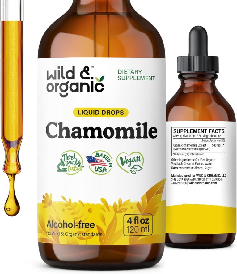 Wild & Organic Chamomile Flowers Tincture - Calming Supplement for Rel...