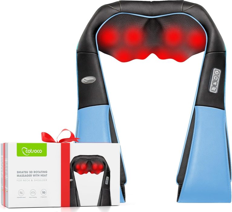 cotsoco Neck Massager, Shiatsu Neck and Back Massager with Heat for Pa...