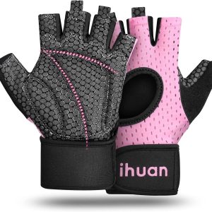 ihuan Breathable Weight Lifting Gloves: Fingerless Workout Gym Wrist S...