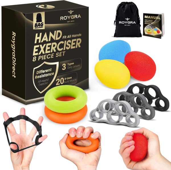 roygra Hand Grip Strengthener, Finger Exerciser, Multiple Resistance L...