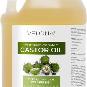 velona USDA Certified Organic Castor Oil - 64 fl oz | For Hair, Boost ...