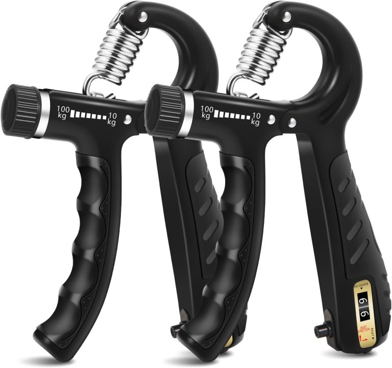 2PCS Grip Strength Trainer with 22-220Lbs (10-100kg) Adjustable Resist...