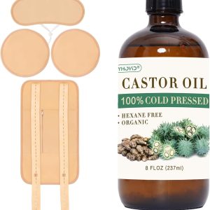 5 Pcs Castor Oil Pack Wrap, Castor Oil Organic Cold Pressed Unrefined ...