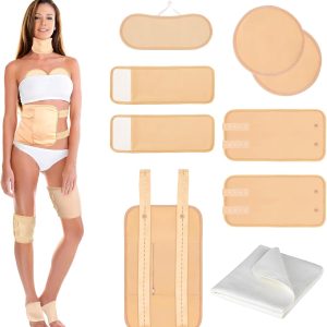 9 Pcs Castor Oil Pack Wrap Organic Cotton for Liver Detox, Stomach, Be...